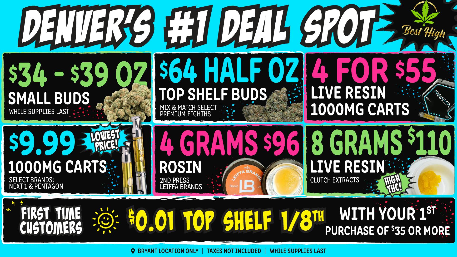 Best High Dispensary - Bryant St 🌱💨 $9.99 Select 1000mg Cart ☀️ 4g Rosin $96