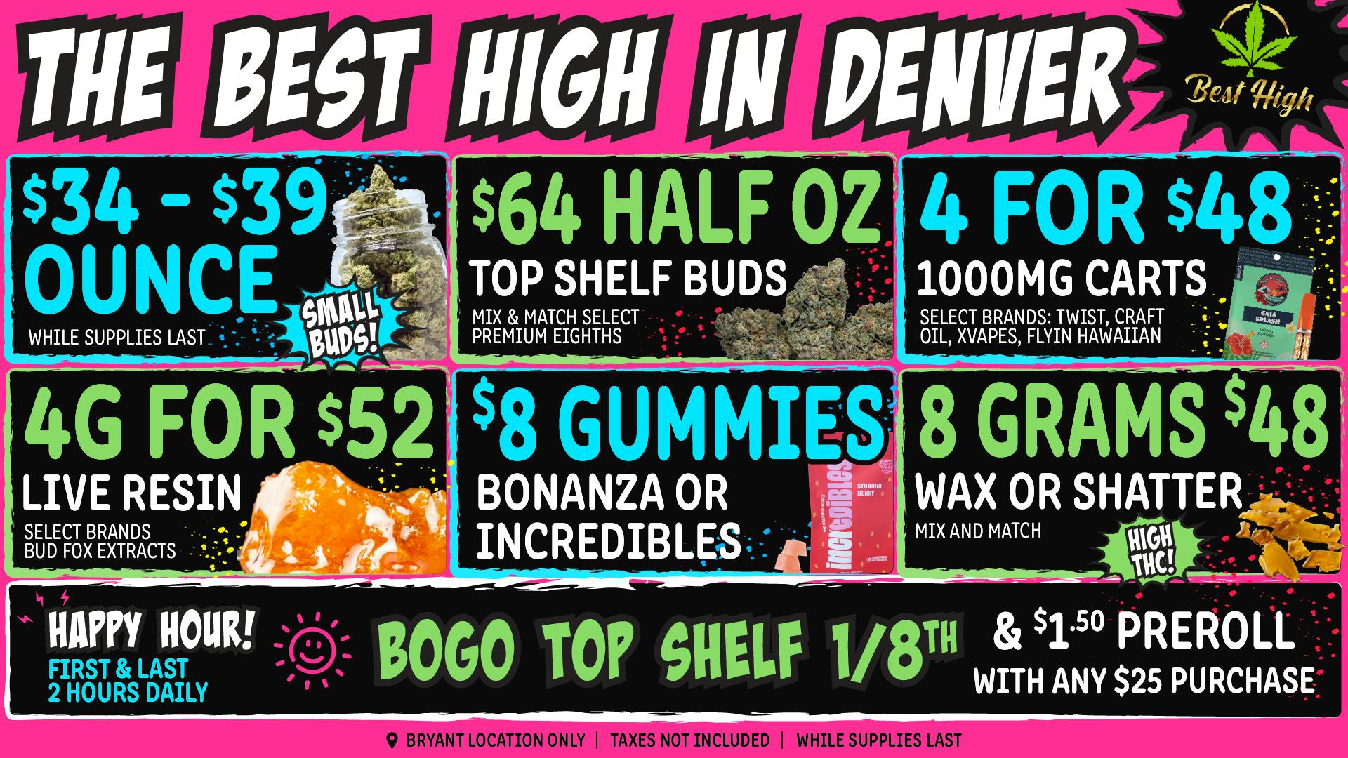 Best High Dispensary - Bryant St 💙 4g Live Resin $52 💎 $64 Half OZ Top Shelf 💙