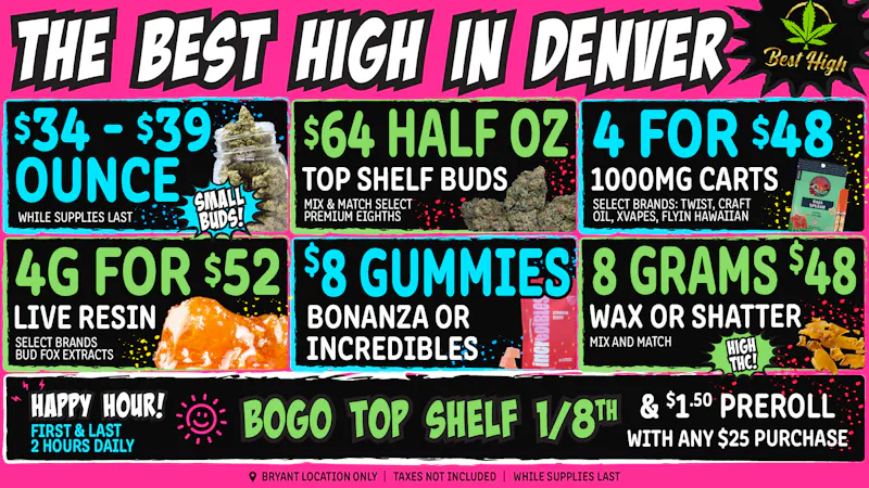 Best High Dispensary - Bryant St 💙 4g Live Resin $52 💎 $64 Half OZ Top Shelf 💙