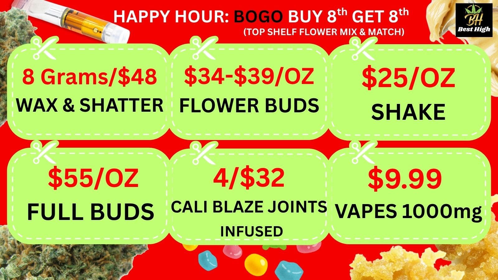 Best High Dispensary 🤑$34-$39/OZ BUD🔥$9.99 VAPE 1G🔥4/$32 CALI BLAZE