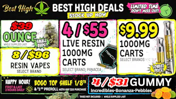 Best High Dispensary - Bryant St 🔥$39/OZ BUDS | 8/$96 Resin Vapes💚4/$31 GUMMIES😃
