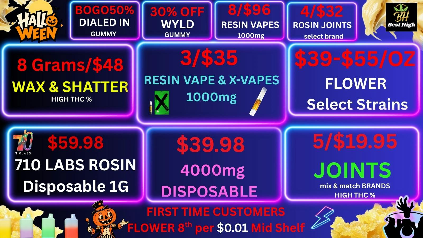 Best High Dispensary - Bryant St 💚$39/OZ BUD😁5/$19 JOINTS🍯$8/$48 WAX High%