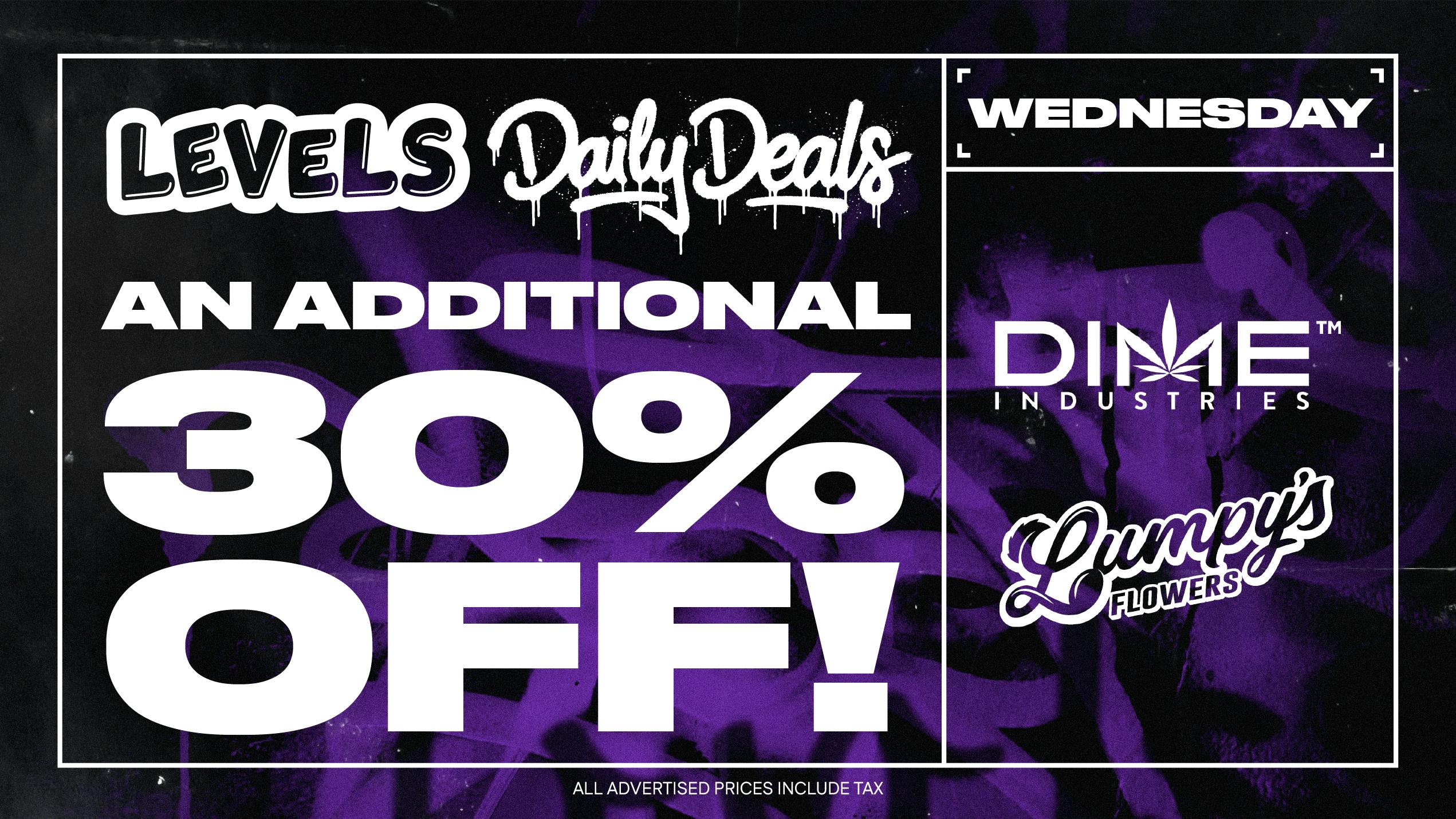 Levels - Modesto Wednesday Deal: An Additional 30% Off!