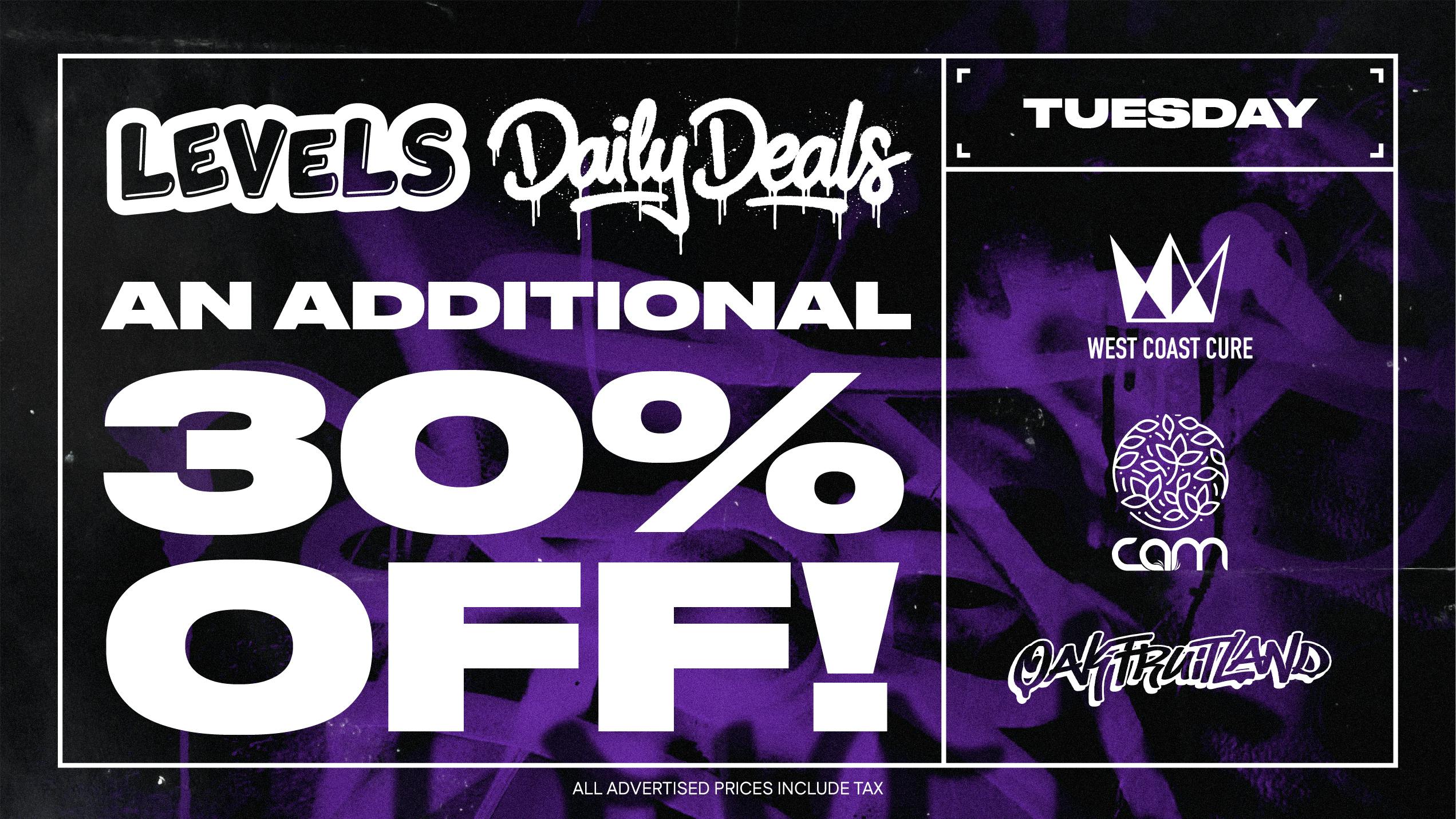 Levels - Merced Tuesday Deal: An Additional 30% Off!
