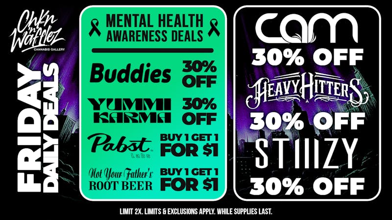 Chkn 'n Wafflez Mental Health Awareness weekend DEALS!
