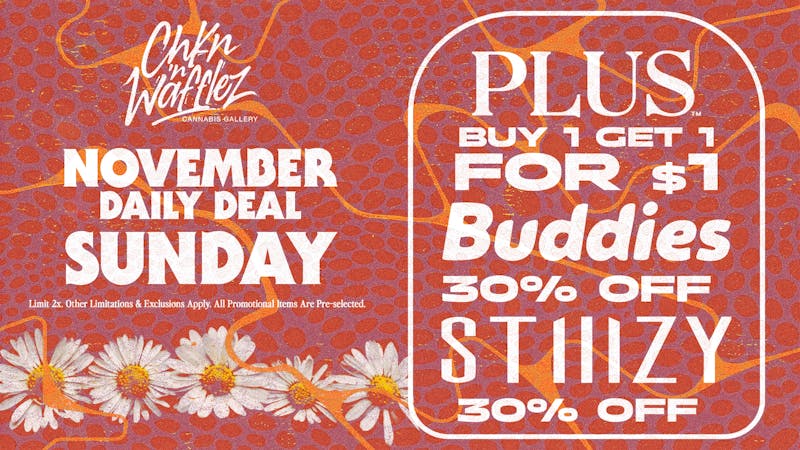 Chkn 'n Wafflez Plus B1G1 $1 / Buddies 30% OFF / Stiiizy 30% OFF