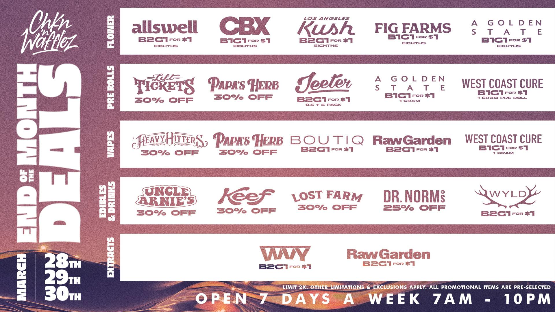 Chkn 'n Wafflez End Of Month Deal - 25+ brand disocunts & BOGOs