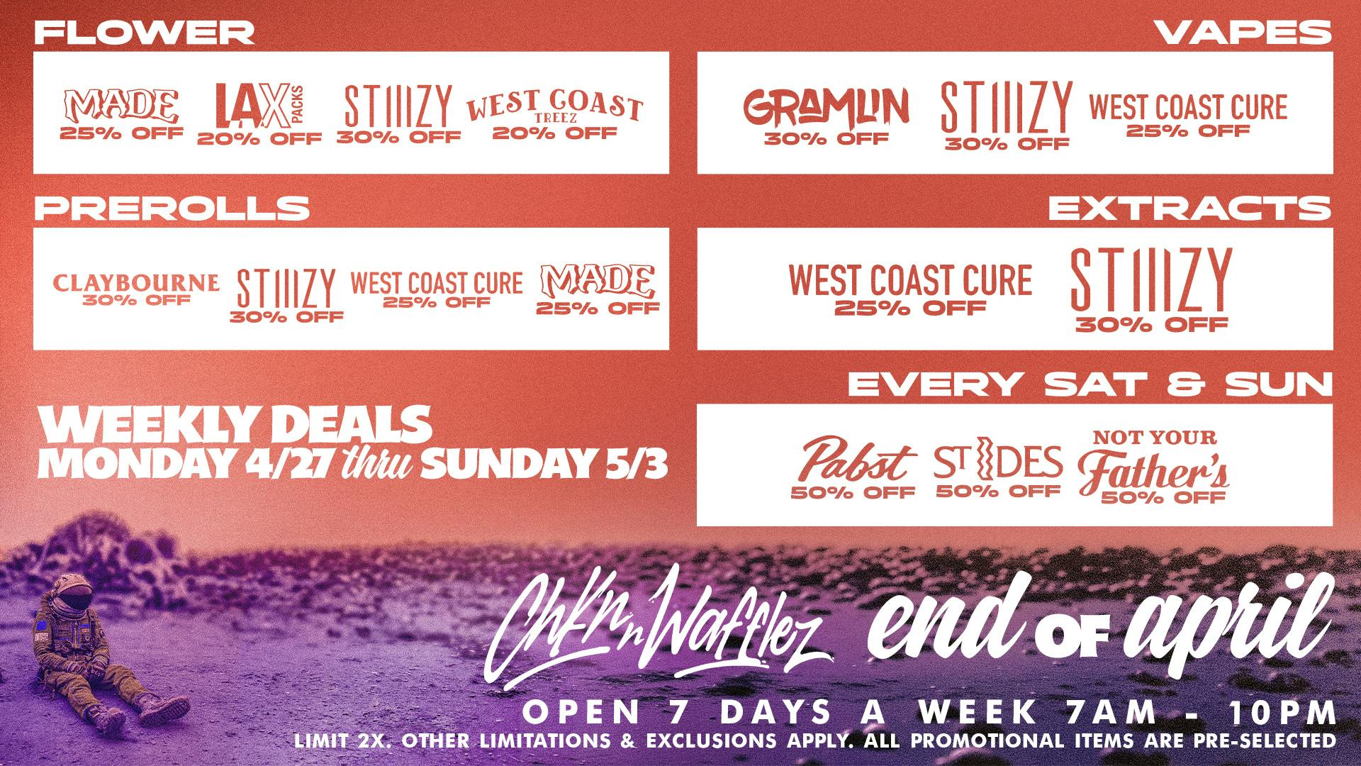 Chkn 'n Wafflez Weekly Deals 4/27 - 5/3: See flyer for details