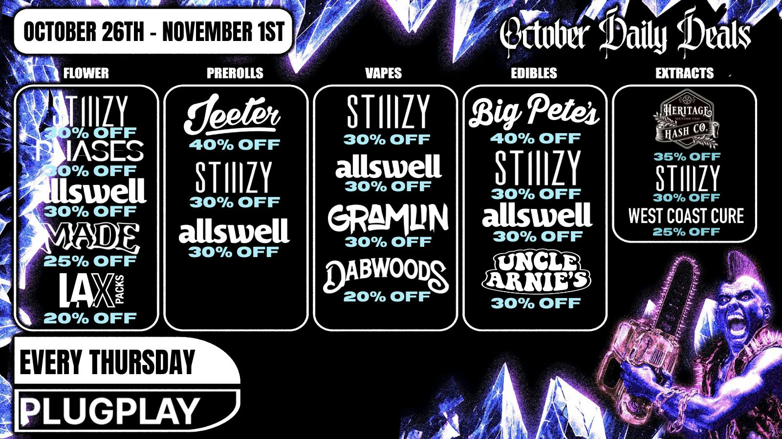 Hyperwolf Dispensary PLUGPLAY 30% OFF EVERY THURSDAY + MORE!