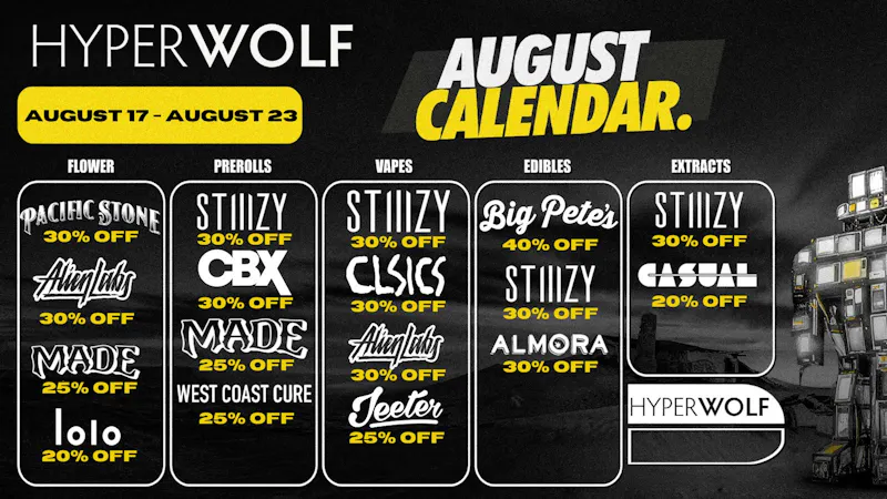 Hyperwolf - Riverside Up to 40% Off: STIIIZY, West Coast Cure + MORE! 🖤