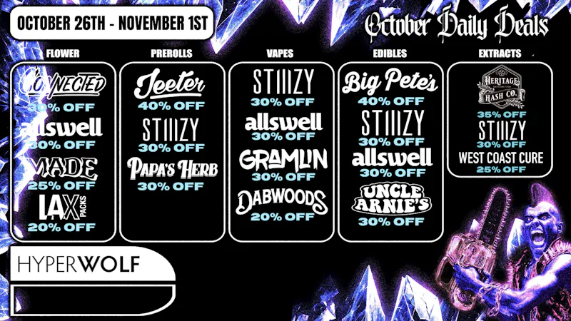 Hyperwolf - Chino Up to 40% Off: Jeeter, Dabwoods, Allswell + MORE!