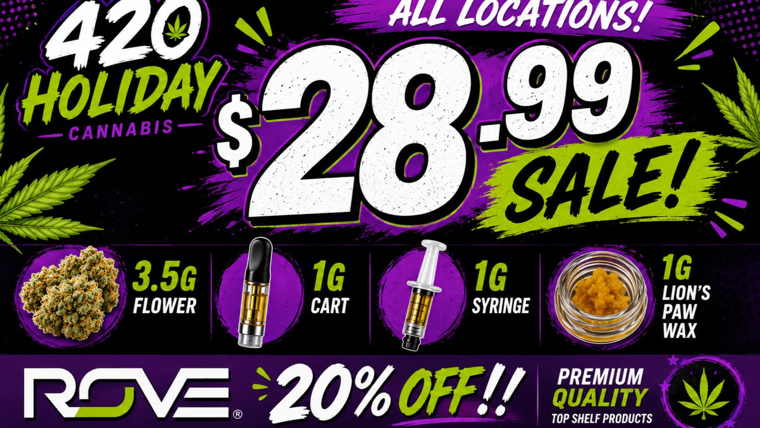 420 Holiday - Ocean Springs $28.99 DEALS AT 420 HOLIDAY!!