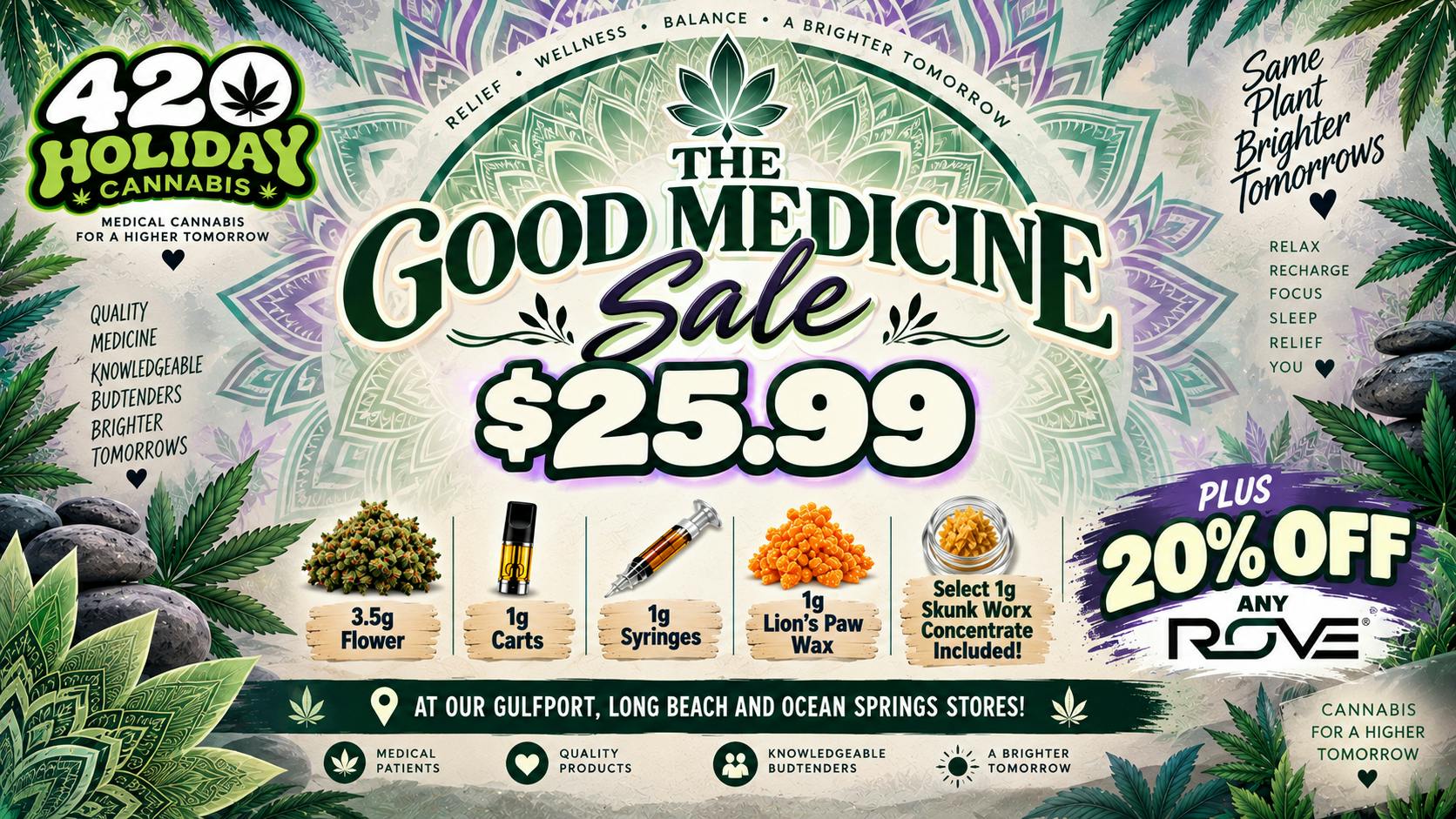 420 Holiday - Ocean Springs 🌿💜 Mindful Medicine – $25.99 Wellness Deal 💜🌿
