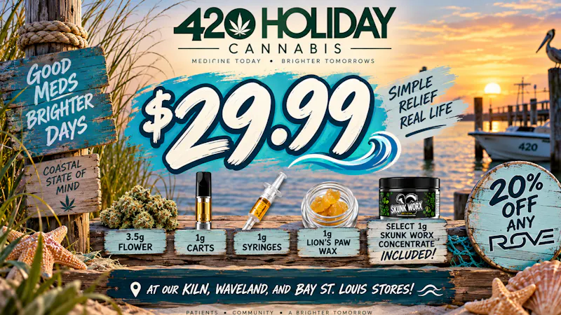 420 Holiday - Bay St. Louis 🌊 Coastal Relief – $29.99 Sale! 🌿