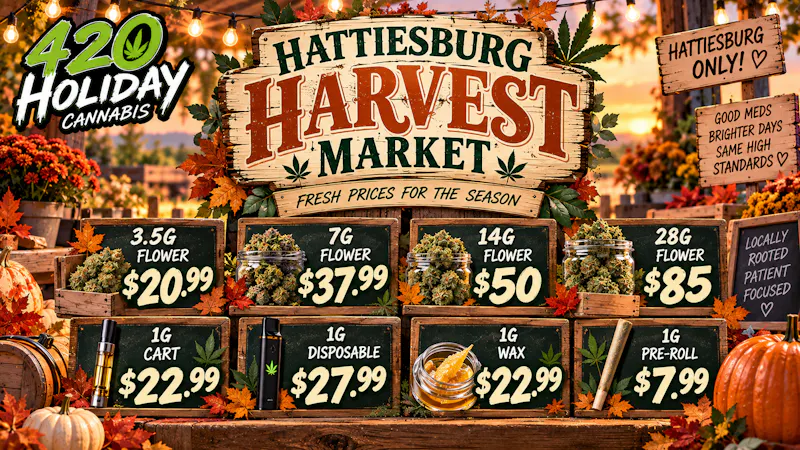 420 Holiday Cannabis Hattiesburg 🍂🌿 Hattiesburg Harvest – Fresh Fall Savings 🌿🍂