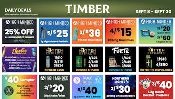 Timber Cannabis Co - Big Rapids 3/$60 Mitten 5pk - 25% off Deli Flower - 50% off