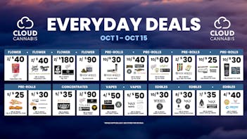 Cloud Cannabis - Muskegon - REC 21+ 30% off Deli Moonrocks/SnowCaps - 2/$180 14g Jars