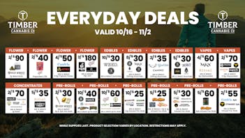 Timber Cannabis Co - New Buffalo First Time Customers 50% off Deli + 30% Storewide!
