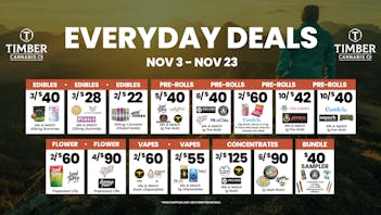 Timber Cannabis Co - Big Rapids First Time Customers 50% off Deli + 30% Storewide!