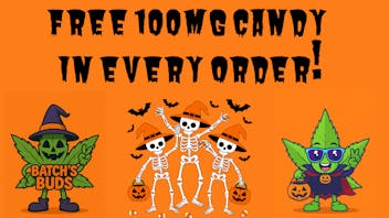 Batch's Buds Free 100mg edible in every Order : Happy Halloween