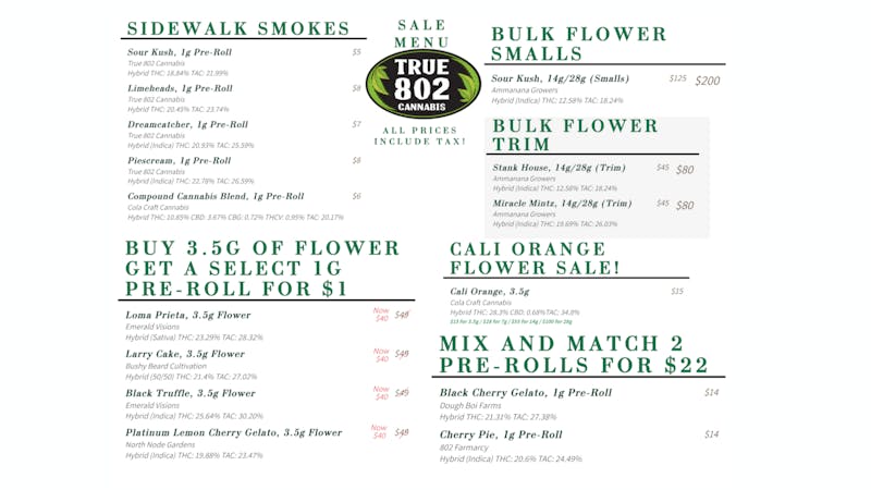 True 802 Cannabis Summer Sales!!