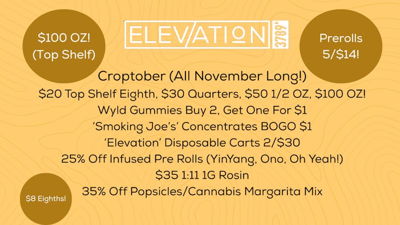 Elevation 3789 Thursday Promos!!!