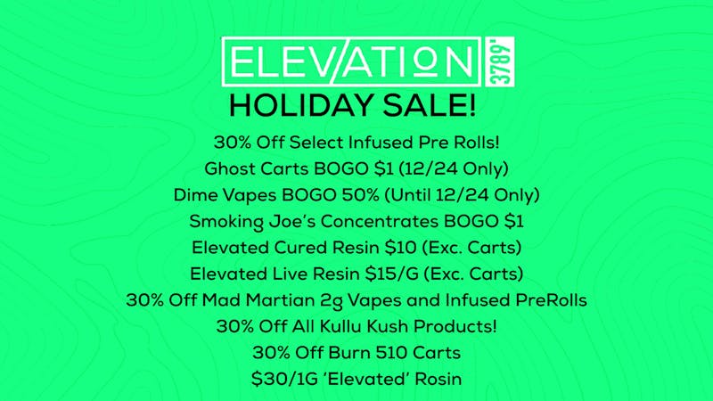 Elevation 3789 Holiday Sale!!!
