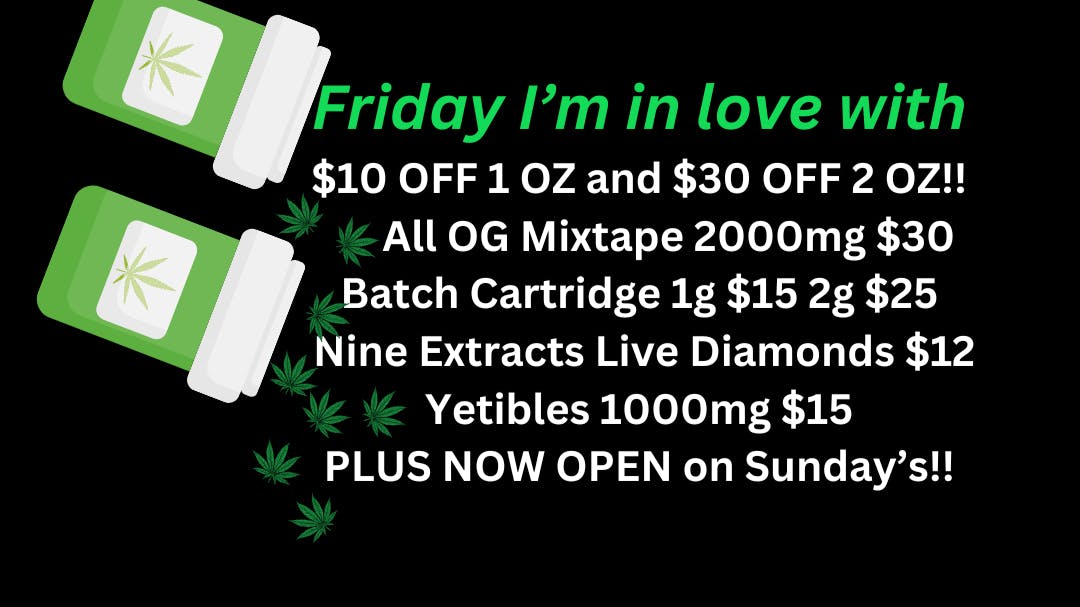 Ripple Cannabis Co The Cure Friday PLUS NOW OPEN SUNDAY'S!
