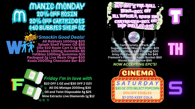 Ripple Cannabis Co We're Thankful for YOU! Pick ANY DAY'S DEALS!