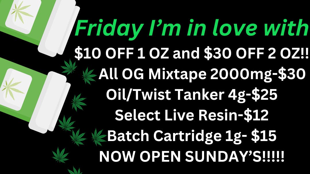 Ripple Cannabis Co The Cure Friday PLUS NOW OPEN SUNDAY'S!