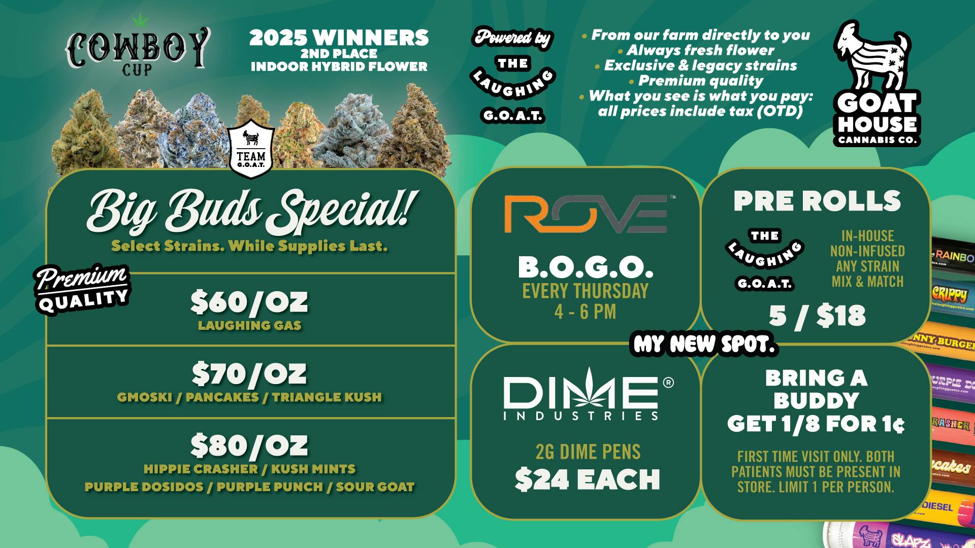 Goat House - Del City BIG BUDS SPECIAL + MORE!