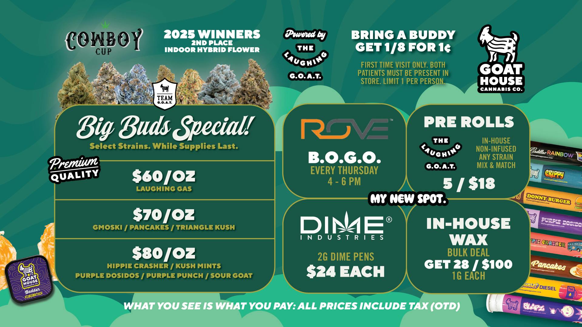Goat House - Del City BIG BUDS SPECIAL + MORE!
