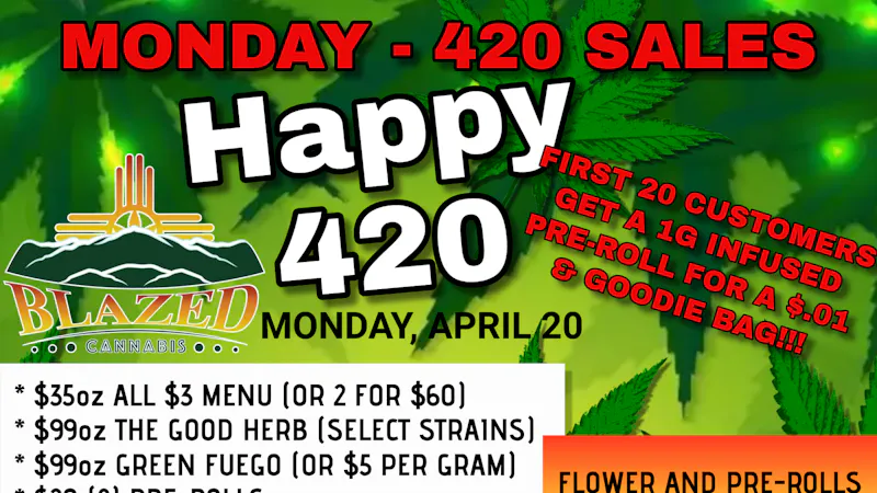 Blazed Cannabis 420 Monday Sales