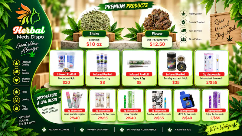 Herbal Meds Dispensary - Drive Thru 8th flower $12.50