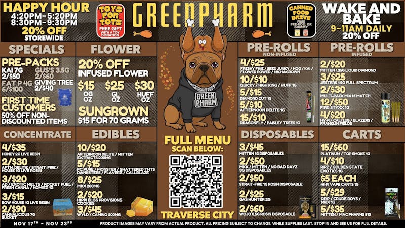 Green Pharm - Traverse City - Recreational & Medical 🍁🦃50% off First Time Customers !! 🍁🦃