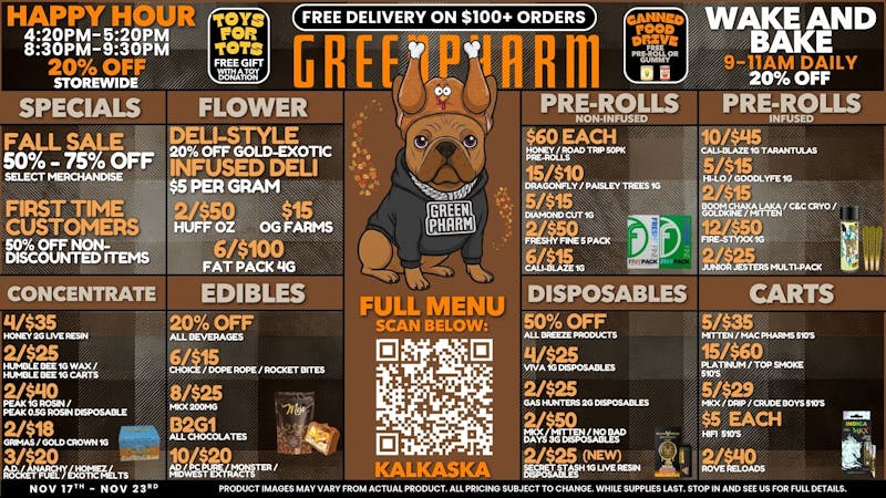 Green Pharm - Kalkaska - Recreational & Medical 🍁🦃50% off First Time Customers !! 🍁🦃
