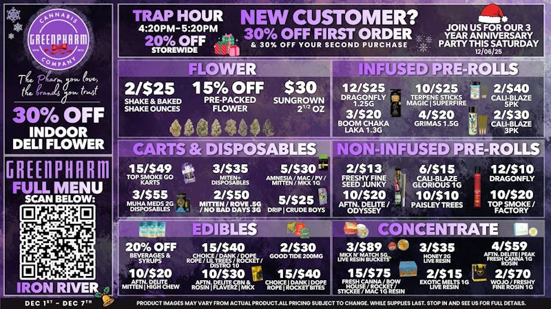 Green Pharm Iron River - Rec - Now Open! ❄️IRON RIVER DAILY DEALS!!❄️