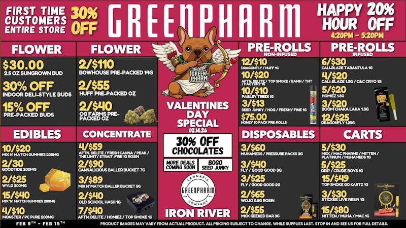 Green Pharm Iron River - Rec - Now Open! 😍DEALS TO FALL FOR!😍