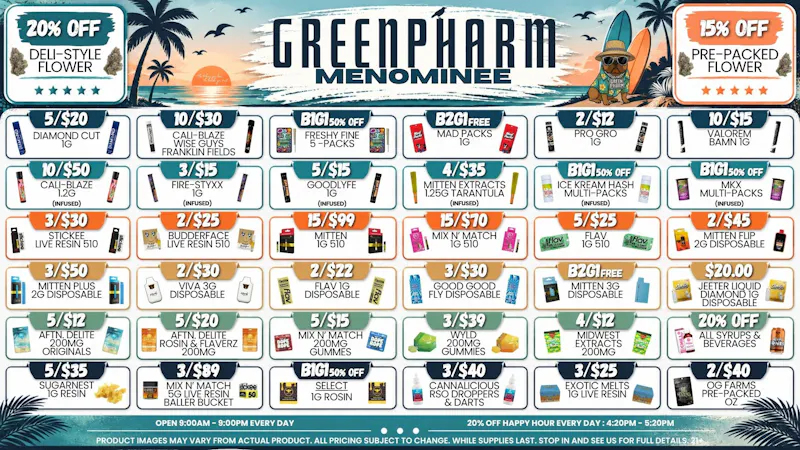 Green Pharm Menominee - Rec - 🏖️DAILY DEALS MENOMINEE!🌞