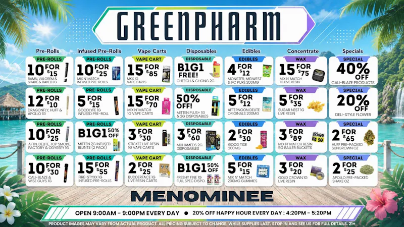 Green Pharm Menominee - Rec - 💥BLOWOUT SUMMER DISCOUNTS!💥