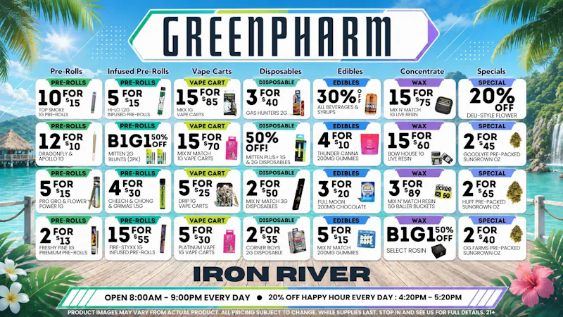 Green Pharm Iron River - Rec - Now Open! 💥BLOWOUT SUMMER DISCOUNTS!💥