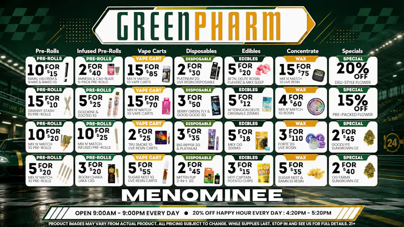 Green Pharm Menominee - Rec - 🔥BLAZING HOT SAVINGS!🔥