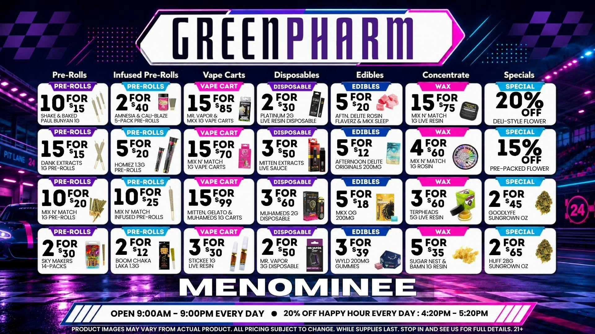Green Pharm Menominee - Rec - 🤑DAILY SAVINGS!🤑