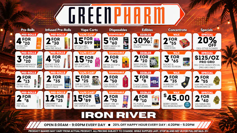Green Pharm Iron River - Rec - Now Open! 🔥HOT DEALS EVERYDAY!🔥