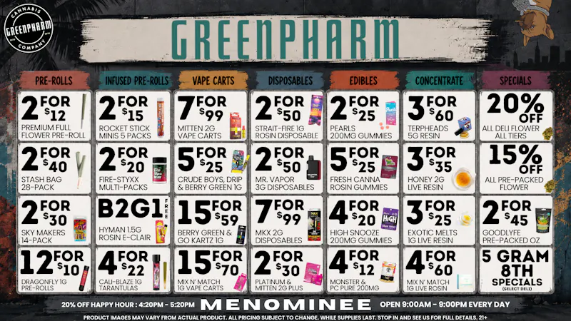 Green Pharm Menominee - Rec - 🤑DAILY SAVINGS!!!🤑