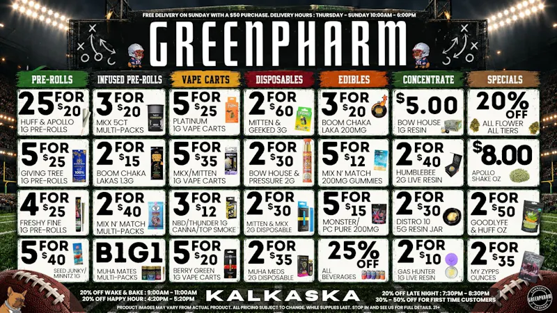 Green Pharm - Kalkaska - Recreational & Medical 🍂🍁 Fall Into Savings !!🍁🍂