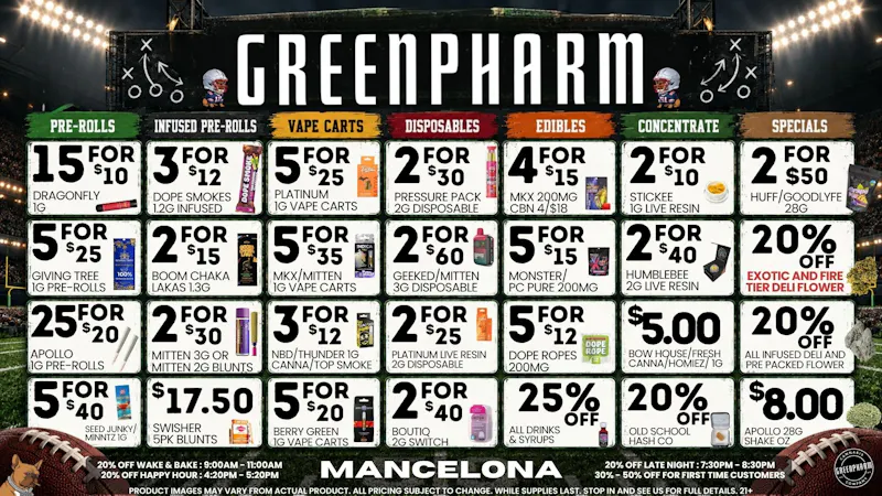 Green Pharm - Mancelona -Recreational 🍂🍁 Fall Into Savings !!🍁🍂
