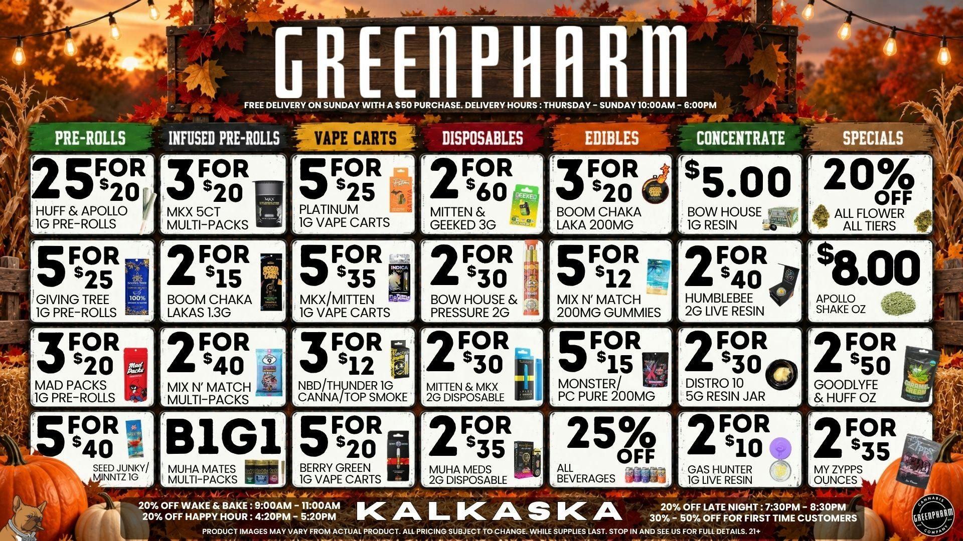 Green Pharm - Kalkaska - Recreational & Medical 🍂 Cool Weather, Hot Savings !!🌞