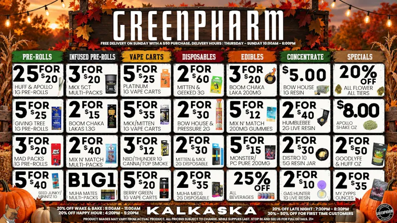 Green Pharm - Kalkaska - Recreational & Medical 🍂 Cool Weather, Hot Savings !!🌞