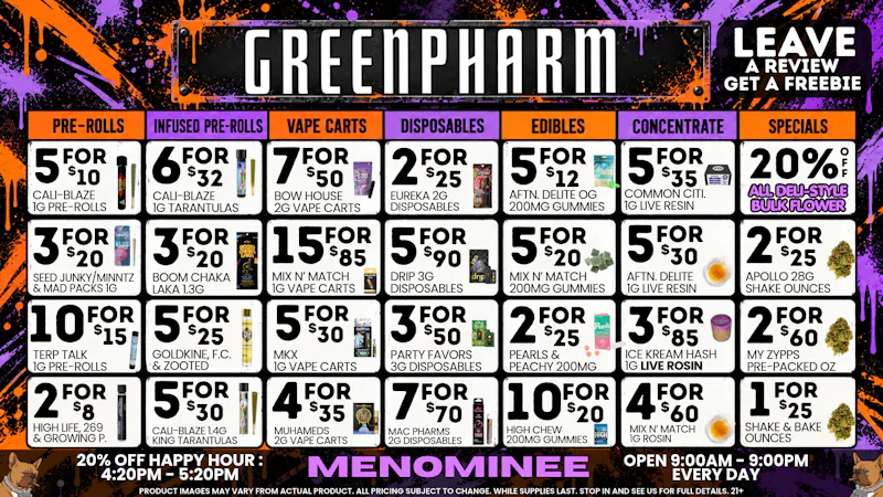 Green Pharm Menominee - Rec - 🎃DAILY DEALS!🎃